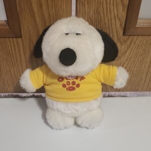Peanuts Snoopys Brother Olaf Stuffed Plush Dog White And Black